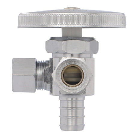 Eastman 04343LF 3/8 in. OD x 3/8 in. OD x 1/2 in. PEX Multi-Turn Dual Outlet Angle Stop Valve
