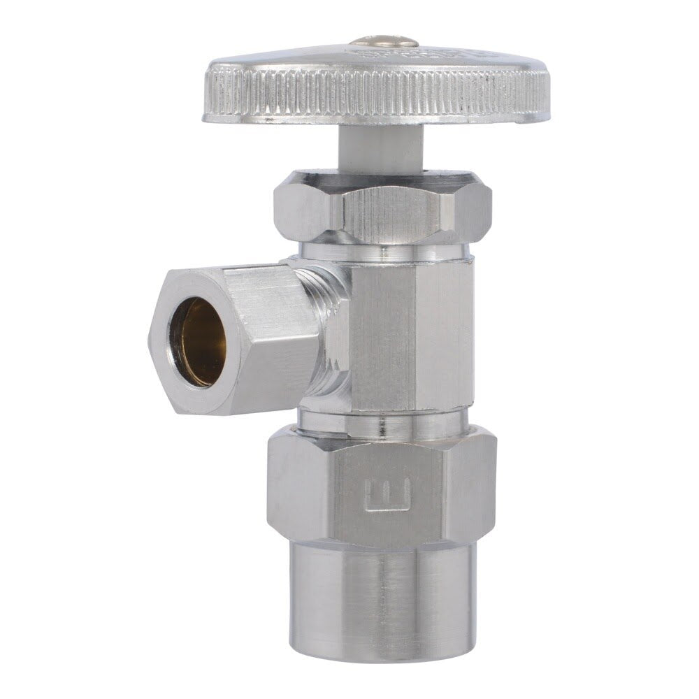 Eastman 04345LF 3/8 in. OD x 1/2 in. CPVC Multi-Turn Chrome-Plated Angle Stop Valve