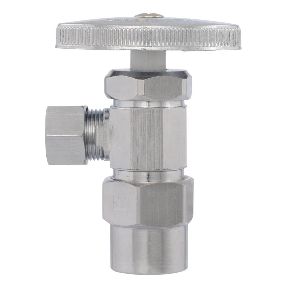 Eastman 04345LF 3/8 in. OD x 1/2 in. CPVC Multi-Turn Chrome-Plated Angle Stop Valve - 2