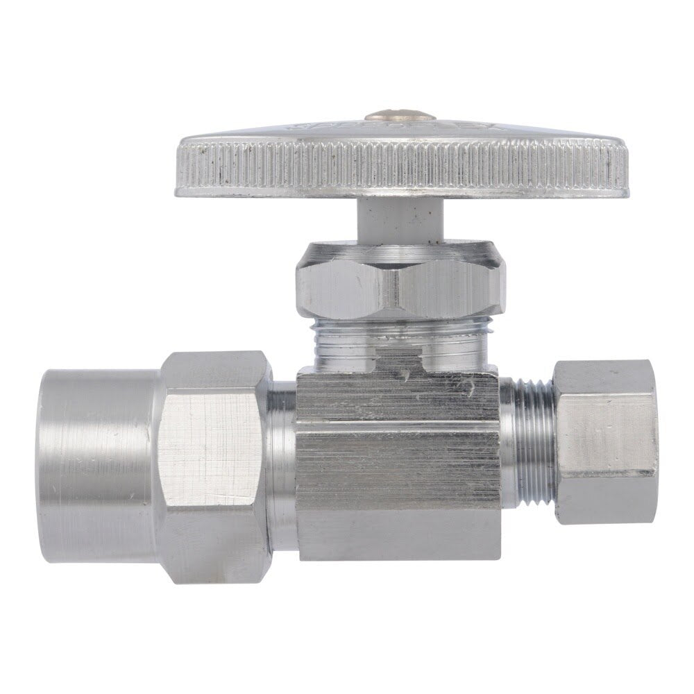 Eastman 04346LF 3/8 in OD x 1/2 in CPVC Straight Multi-Turn Stop Valve Chrome-Plated - 2