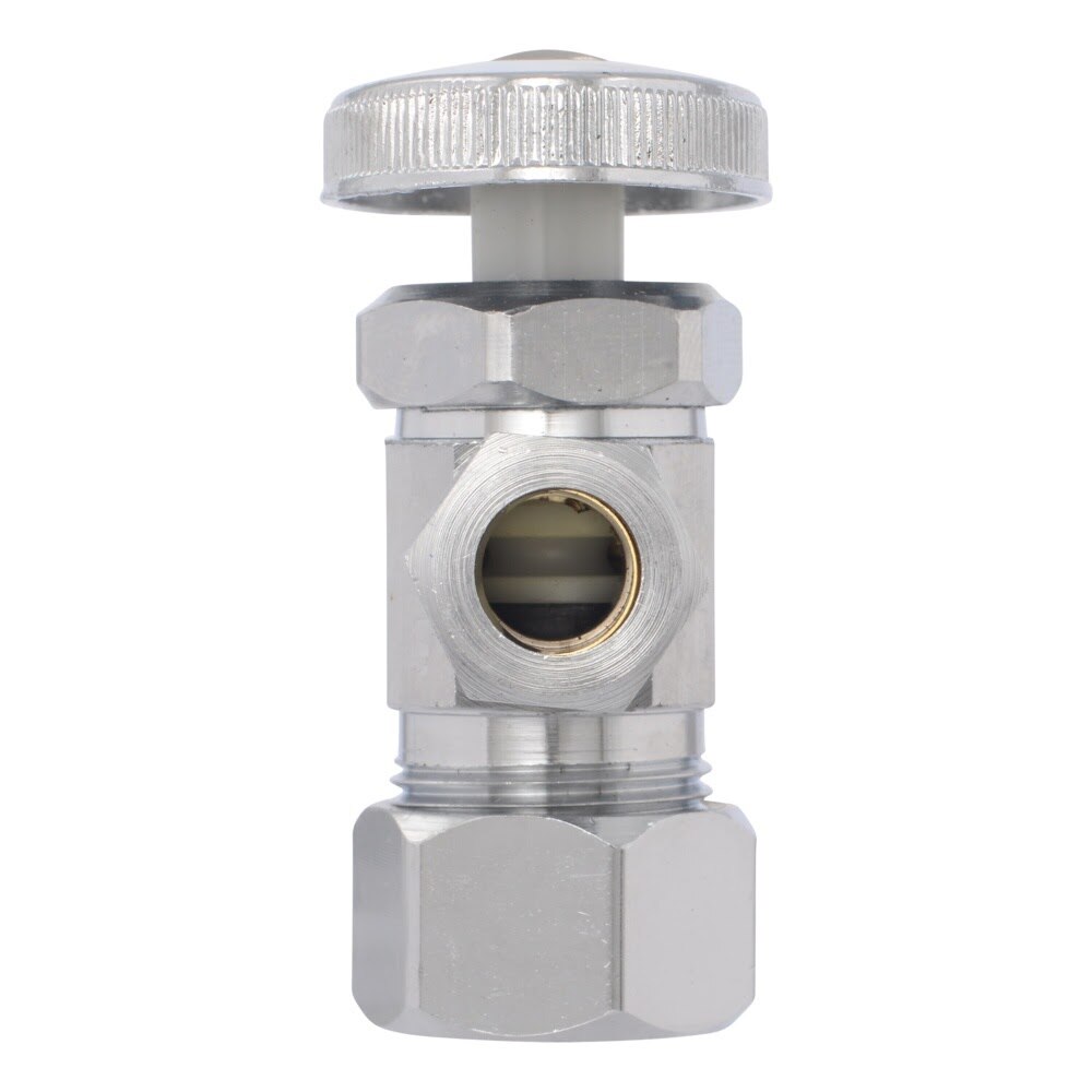 Eastman 04348LF 3/8 in. OD x 5/8 in. OD Multi-Turn Angle Compression Stop Valve - 3