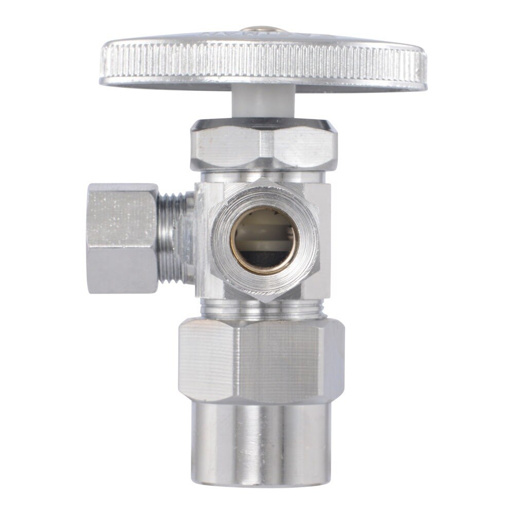 Eastman 04349LF 3/8 in OD x 3/8 in OD x 1/2 in CPVC Multi-Turn Dual Outlet Angle Stop Valve - 2