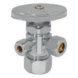Eastman 04351LF 3/8 in. x 1/4 in. x 5/8 in. Compression Multi Turn Dual Outlet Angle Stop Valve