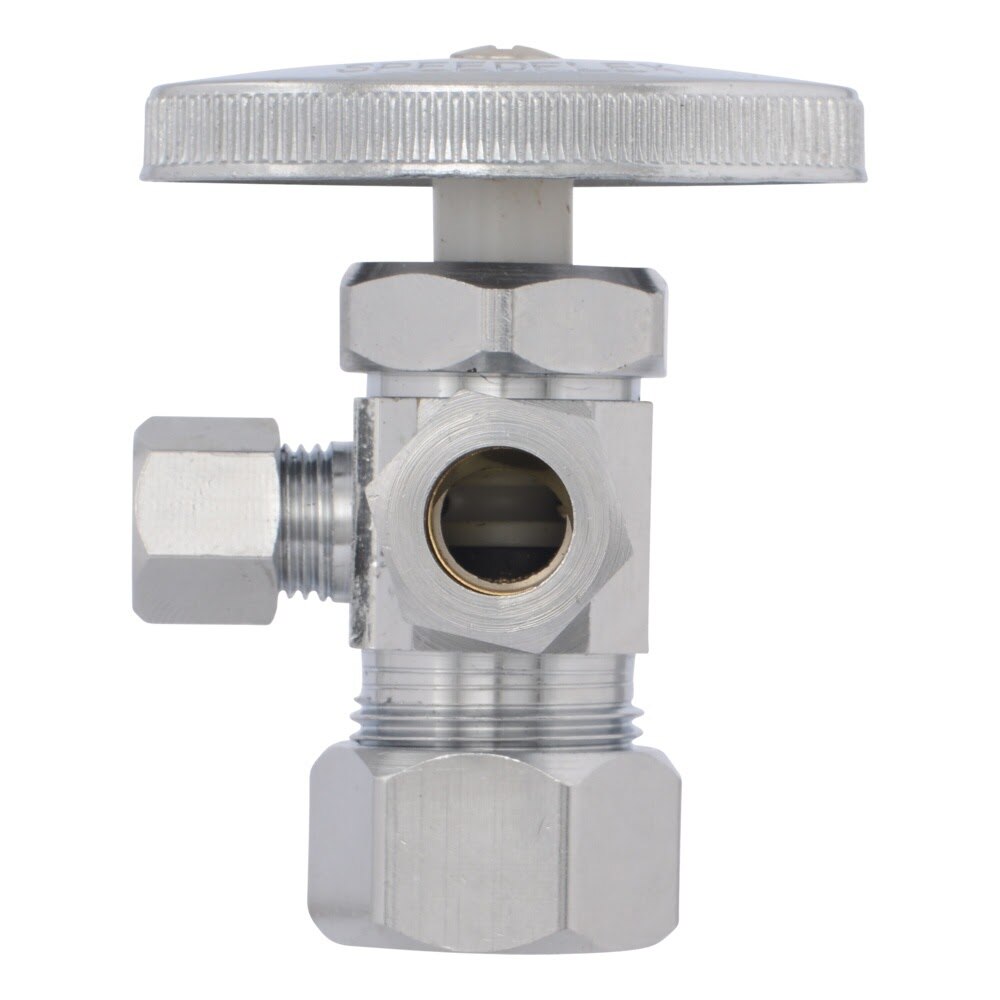 Eastman 04351LF 3/8 in. x 1/4 in. x 5/8 in. Compression Multi Turn Dual Outlet Angle Stop Valve - 3