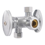 Eastman 04352LF 3/8 in x 3/8 in x 5/8 in Compression Dual Handle Multi Turn Dual Outlet Stop Valve