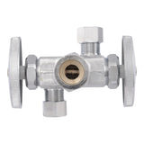 Eastman 04352LF 3/8 in x 3/8 in x 5/8 in Compression Dual Handle Multi Turn Dual Outlet Stop Valve - 2
