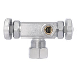 Eastman 04352LF 3/8 in x 3/8 in x 5/8 in Compression Dual Handle Multi Turn Dual Outlet Stop Valve - 3