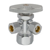 Eastman 04353LF 3/8 in. OD x 3/8 in. OD x 5/8 in. Compression Multi-Turn Dual Outlet Angle Stop Valve