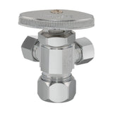 Eastman 04353LF 3/8 in. OD x 3/8 in. OD x 5/8 in. Compression Multi-Turn Dual Outlet Angle Stop Valve - 3