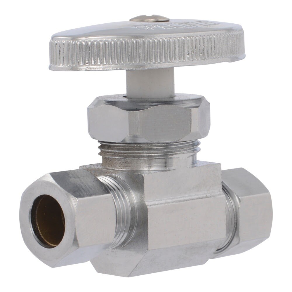 Eastman 04354LF 3/8 in OD x 1/2 in OD Compression Multi Turn Straight Stop Valve