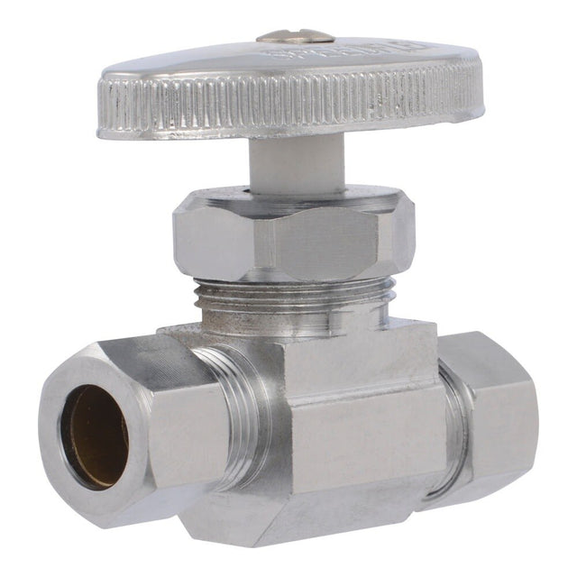 Eastman 04354LF 3/8 in OD x 1/2 in OD Compression Multi Turn Straight Stop Valve