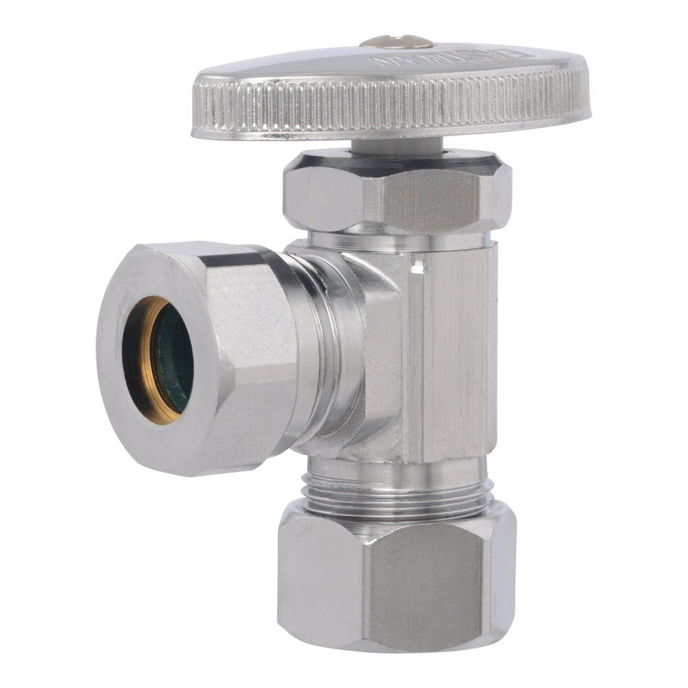 Eastman 04356LF 7/16 in. or 1/2 in. Slip Joint x 5/8 in. OD Multi-Turn Angle Stop Valve