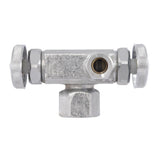 Eastman 04423LF 3/8 in. OD x 1/4 in. OD x 1/2 in. FIP Dual-Handle Multi-Turn Dual Outlet Stop Valve - 3