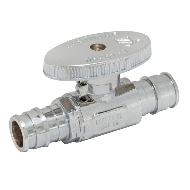 Eastman 10718LF 1/2 in. PEX Expansion x 1/2 in. PEX Expansion Quarter Turn Straight Stop Valve