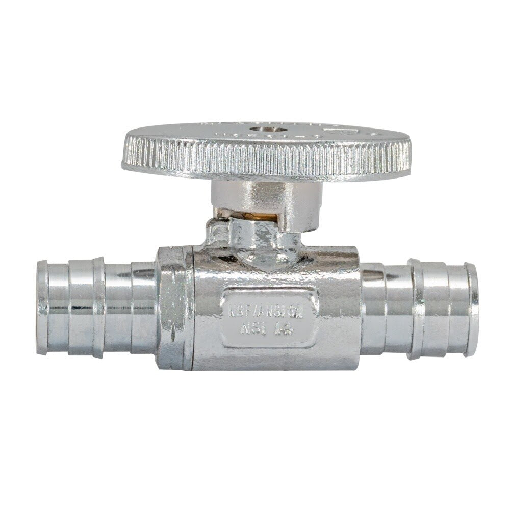 Eastman 10718LF 1/2 in. PEX Expansion x 1/2 in. PEX Expansion Quarter Turn Straight Stop Valve - 2