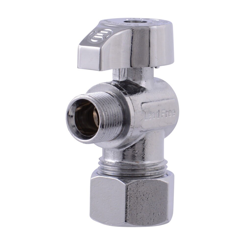 Eastman 10720LF 3/8 in. OD x 5/8 in. Compression Quarter Turn Angle Stop Valve No Nut or Sleeve