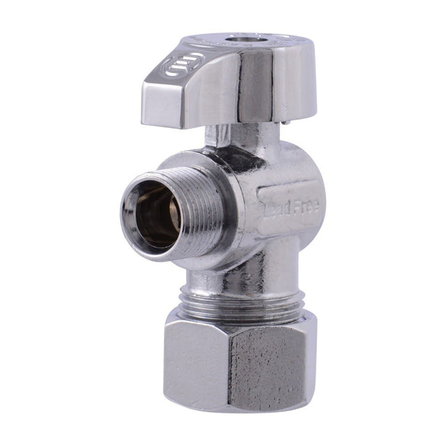 Eastman 10720LF 3/8 in. OD x 5/8 in. Compression Quarter Turn Angle Stop Valve No Nut or Sleeve