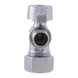 Eastman 10720LF 3/8 in. OD x 5/8 in. Compression Quarter Turn Angle Stop Valve No Nut or Sleeve - 3