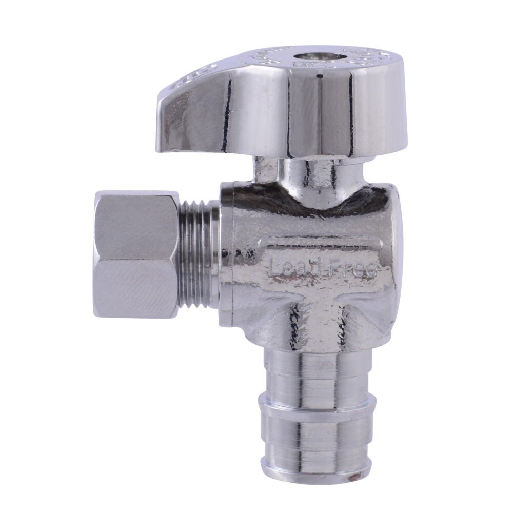 Eastman 10724LF 3/8 in. OD x 1/2 in. PEX Quarter Turn Expansion Angle Stop Valve - 2