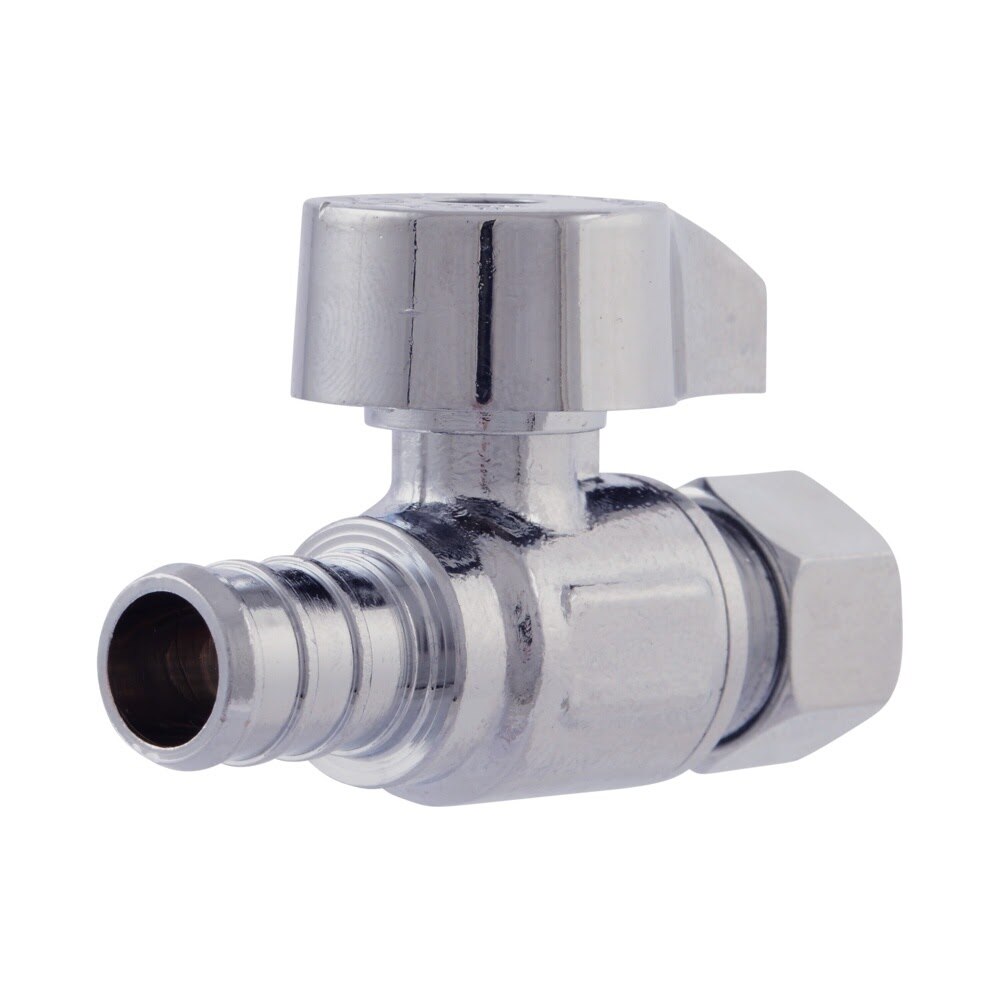 Eastman 10728LF 3/8 in. OD x 1/2 in. PEX Quarter Turn Crimp Straight Stop Valve