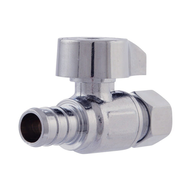 Eastman 10728LF 3/8 in. OD x 1/2 in. PEX Quarter Turn Crimp Straight Stop Valve