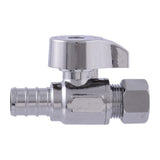 Eastman 10728LF 3/8 in. OD x 1/2 in. PEX Quarter Turn Crimp Straight Stop Valve - 2