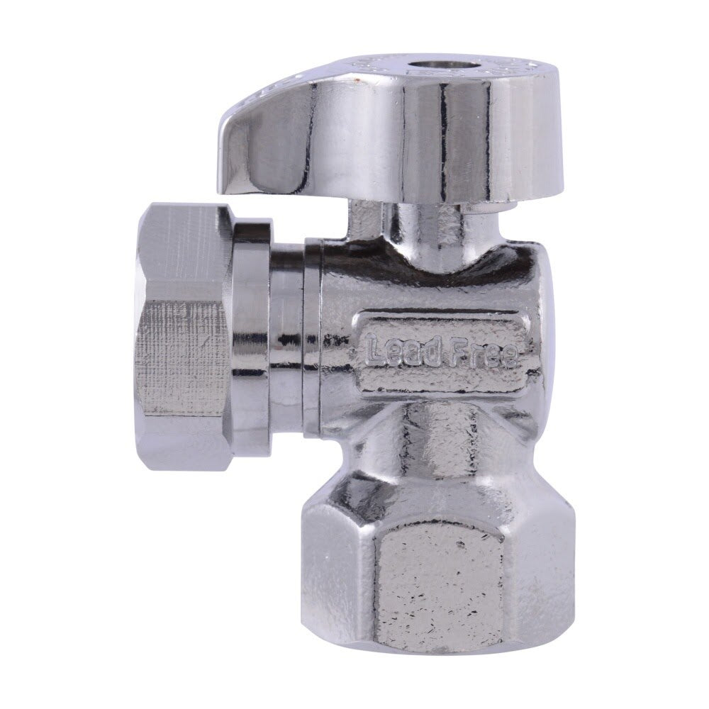 Eastman 10735LF 1/2 in. FIP x 1/2 in. or 7/16 in. Slip Joint Quarter Turn Angle Stop Valve - 2