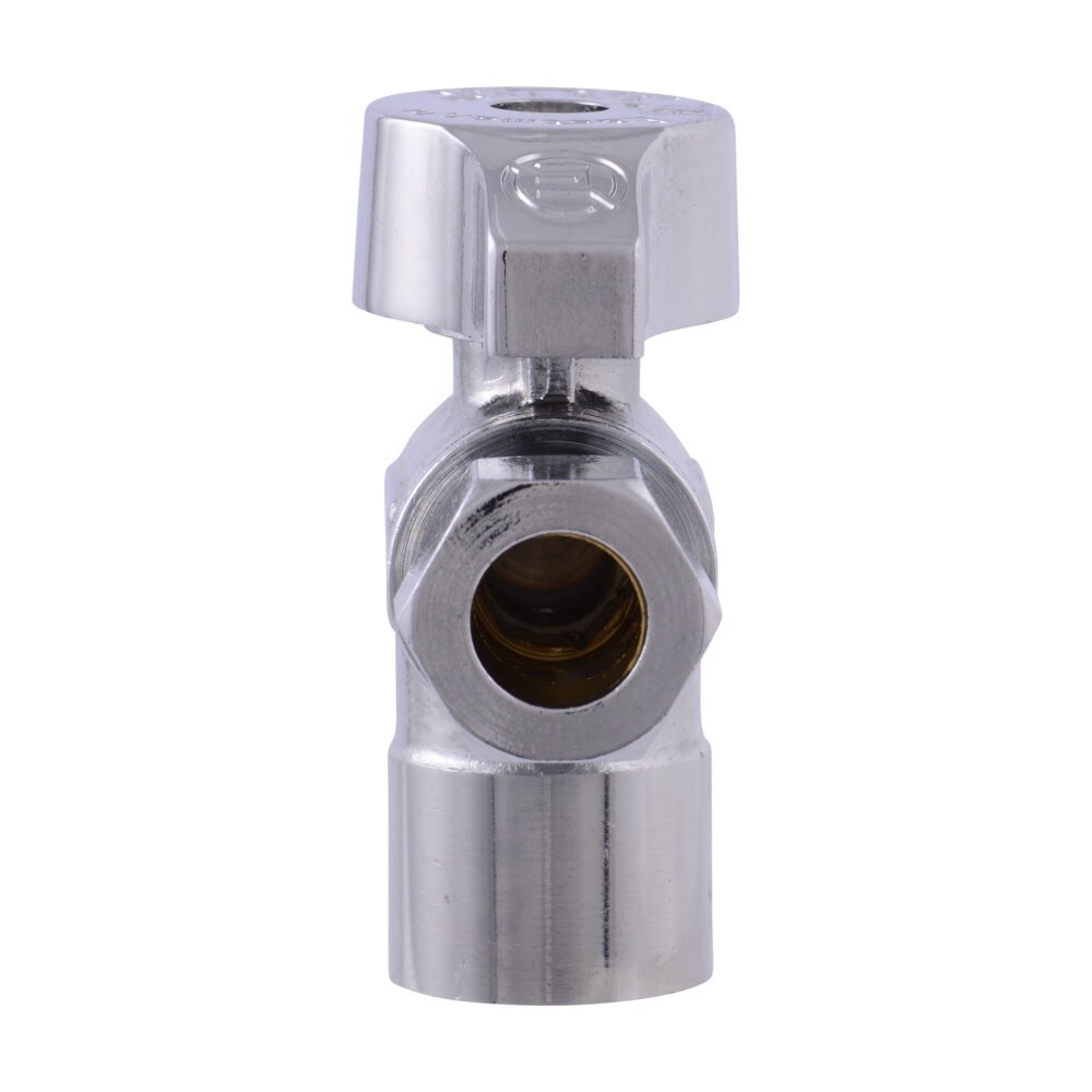 Eastman 10736LF 3/8 in OD x 1/2 in Sweat Quarter Turn Angle Stop Valve Lead Free Chrome Plated - 3
