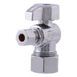 Eastman 10737LF 1/4 in OD x 5/8 in OD Quarter Turn Compression Angle Stop Valve Chrome Plated
