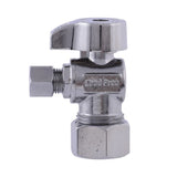 Eastman 10737LF 1/4 in OD x 5/8 in OD Quarter Turn Compression Angle Stop Valve Chrome Plated - 2