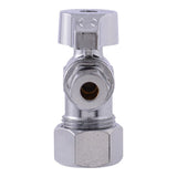 Eastman 10737LF 1/4 in OD x 5/8 in OD Quarter Turn Compression Angle Stop Valve Chrome Plated - 3