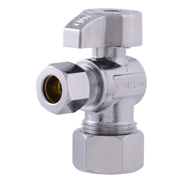 Eastman 10738LF 3/8 in. OD x 5/8 in. OD Quarter Turn Compression Angle Stop Valve Lead Free