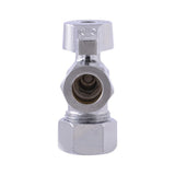 Eastman 10739LF 1/2 in. OD x 5/8 in. OD Quarter Turn Compression Angle Stop Valve Lead Free Chrome - 3