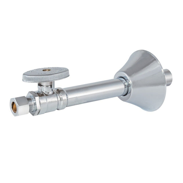 Eastman 10746LF 3/8 in. OD x 1/2 in. Sweat Quarter Turn Straight Stop Valve with Extension Tube