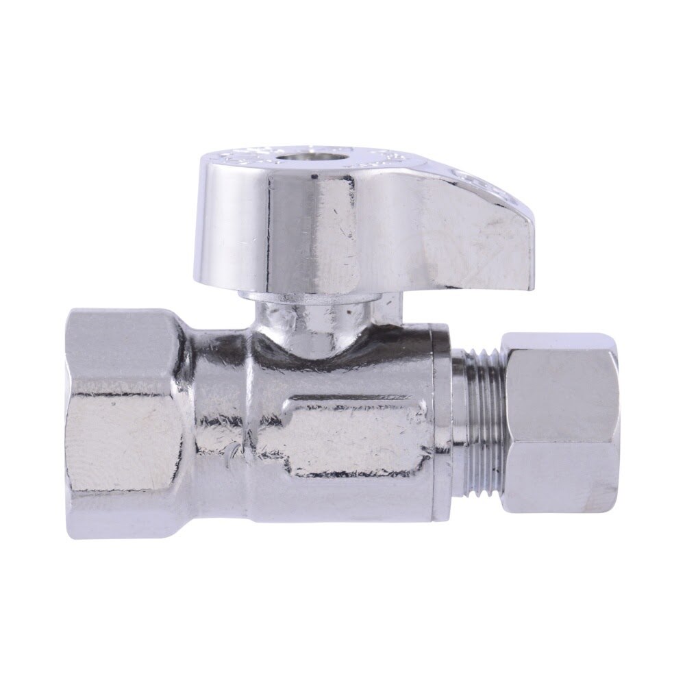 Eastman 10754LF 3/8 in. OD x 3/8 in. FIP Straight Quarter Turn Stop Valve - 2