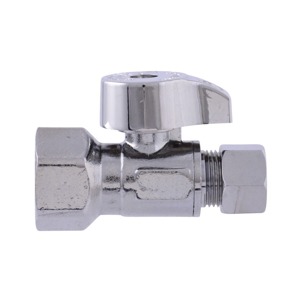 Eastman 10755LF 3/8 in. OD x 1/2 in. FIP Quarter-Turn Straight Stop Valve - 2