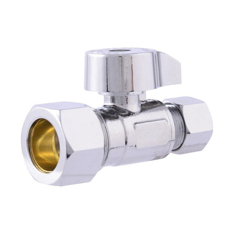 Eastman 10756LF 3/8 in. OD x 5/8 in. OD Lead Free Compression Straight Stop Quarter Turn Valve