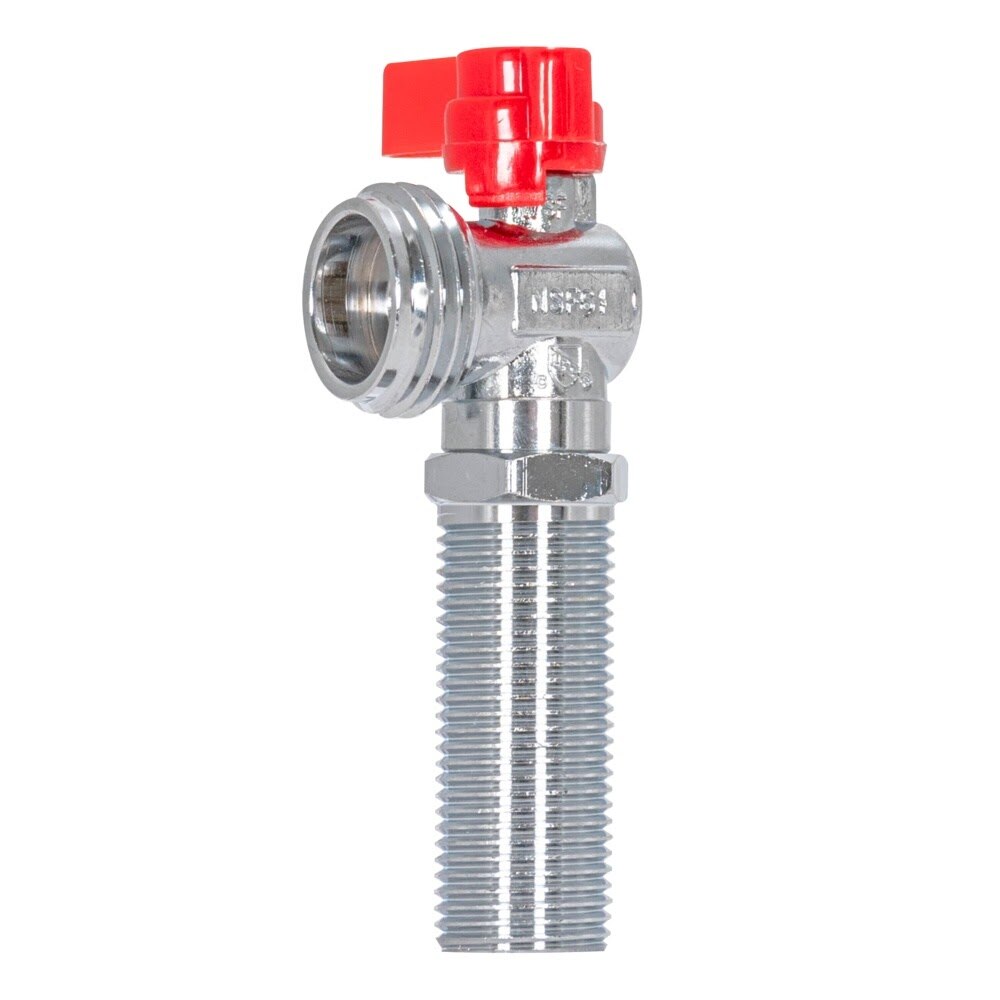 Eastman 10758 1/2 in. MIP or Sweat x 3/4 in. MHT Quarter Turn Washing Machine Stop Valve Red Handle