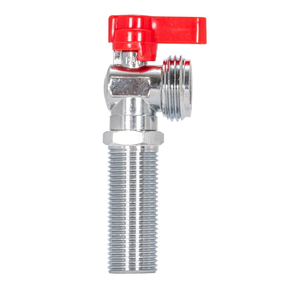Eastman 10758 1/2 in. MIP or Sweat x 3/4 in. MHT Quarter Turn Washing Machine Stop Valve Red Handle - 2