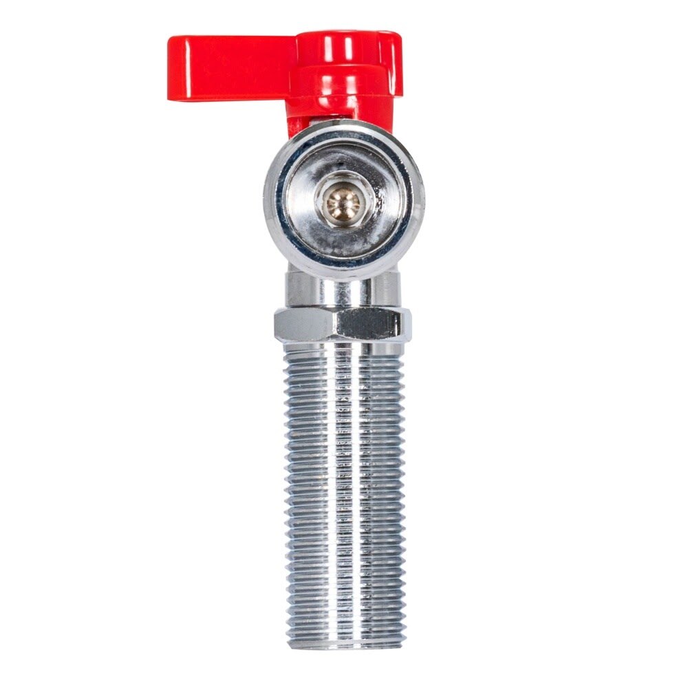 Eastman 10758 1/2 in. MIP or Sweat x 3/4 in. MHT Quarter Turn Washing Machine Stop Valve Red Handle - 3