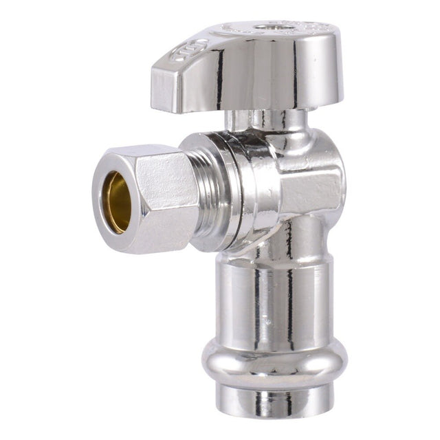 Eastman 10760 1/2 in Press x 3/8 in OD Compression Quarter Turn Angle Stop Valve Lead Free