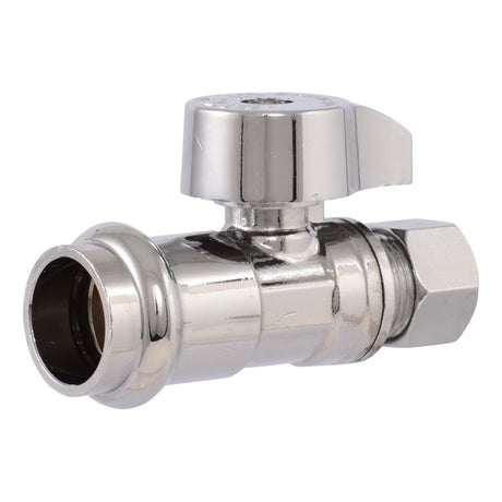 Eastman 10761 1/2 in Press x 3/8 in OD Compression Quarter Turn Straight Stop Valve Lead Free