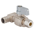Eastman 10780LF 1/4 in. OD x 1/2 in. x 1/2 in. PEX Crimp Quarter-Turn Tee Stop Valve