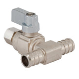 Eastman 10780LF 1/4 in. OD x 1/2 in. x 1/2 in. PEX Crimp Quarter-Turn Tee Stop Valve - 2