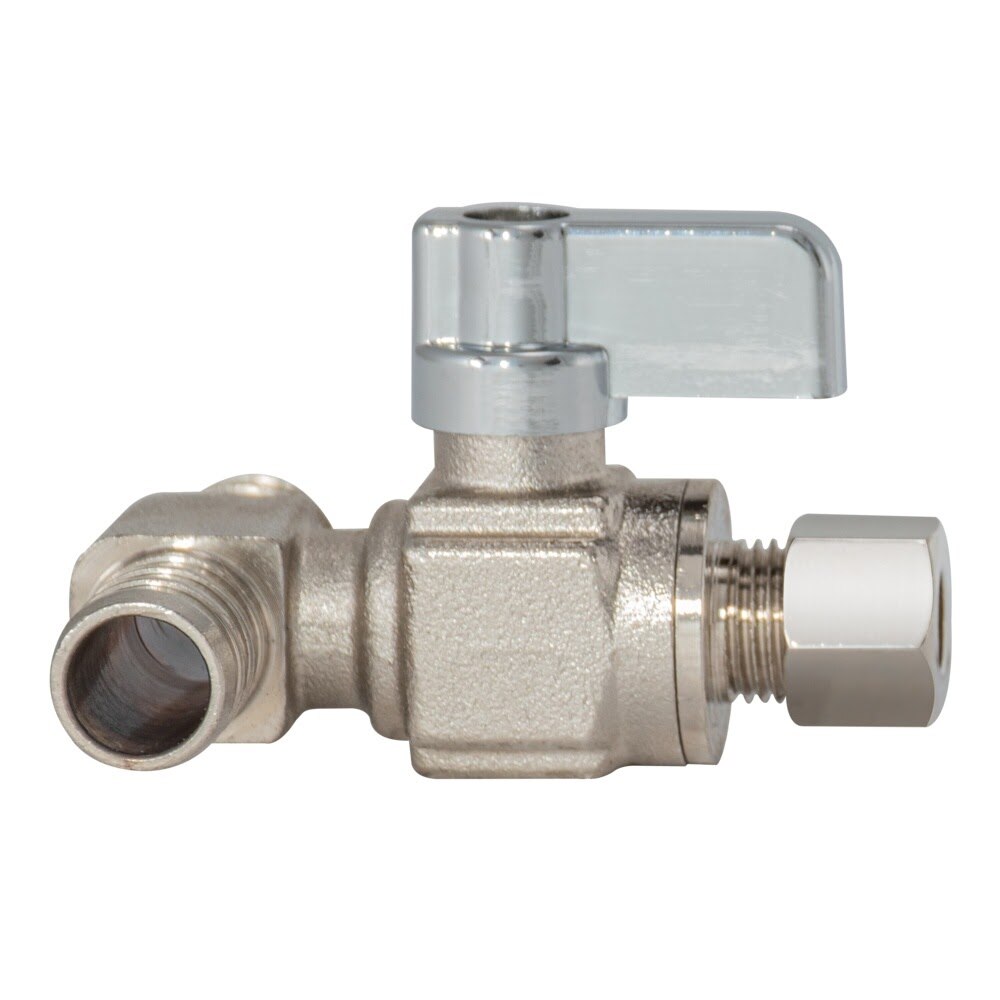 Eastman 10780LF 1/4 in. OD x 1/2 in. x 1/2 in. PEX Crimp Quarter-Turn Tee Stop Valve - 3