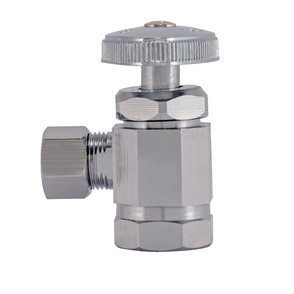 Eastman 10809LF 3/8 in. OD x 1/2 in. FIP Multi-Turn Angle Stop Valve with Brass Stem - 3