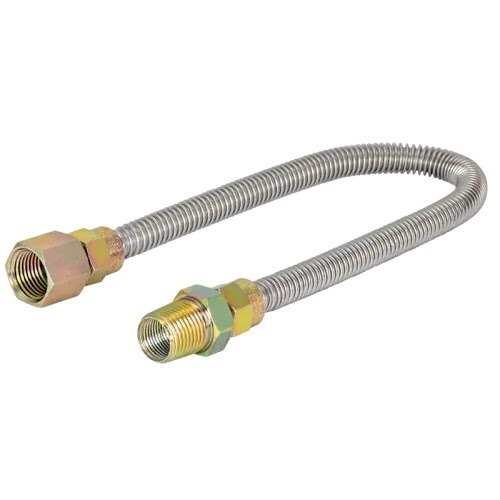 Eastman 10SS535048 3/8 in. OD x 48 in. Stainless Steel Gas Connector with 3/8 in. FIP x 1/2 in. MIP Ends