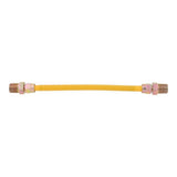 Eastman 10YE505012 3/8 in. OD x 12 in. Yellow Epoxy Coated Stainless Steel MIP x MIP Gas Connector - 2