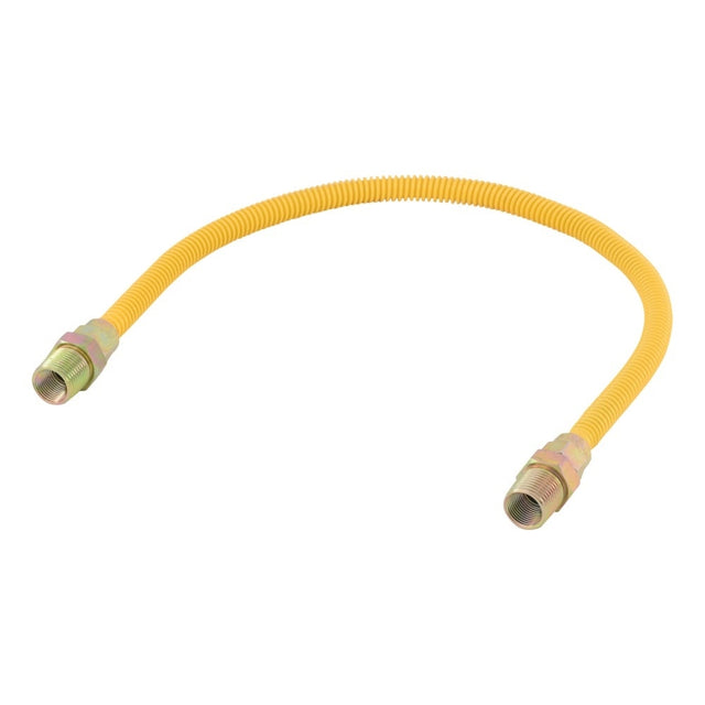 Eastman 10YE505024 3/8 in. OD x 24 in. Yellow Stainless Steel Gas Connector with 1/2 in. MIP Ends
