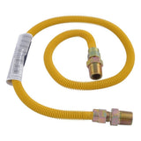 Eastman 10YE505036B 36 in 3/8 in OD Yellow Stainless Steel Gas Connector 1/2 in MIP x 1/2 in MIP